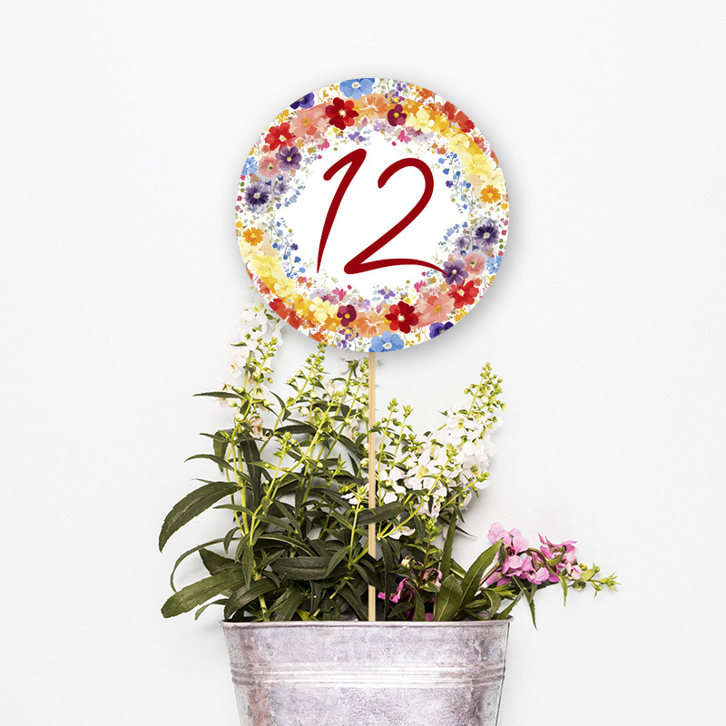 Αρίθμηση τραπεζιού Floral κύκλος 13cm