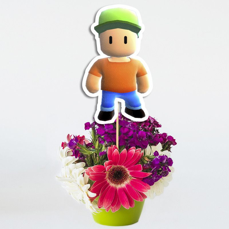 Διακοσμητικό Τοππερ Stumble Guys χάρτινο για το τραπέζι/ 20cm