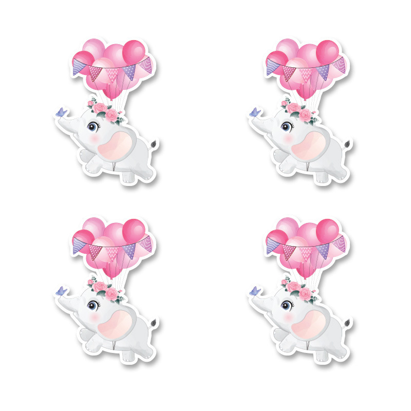 Αυτοκόλλητα Ελεφαντάκι για Κορίτσι 10cm / 8τμχ