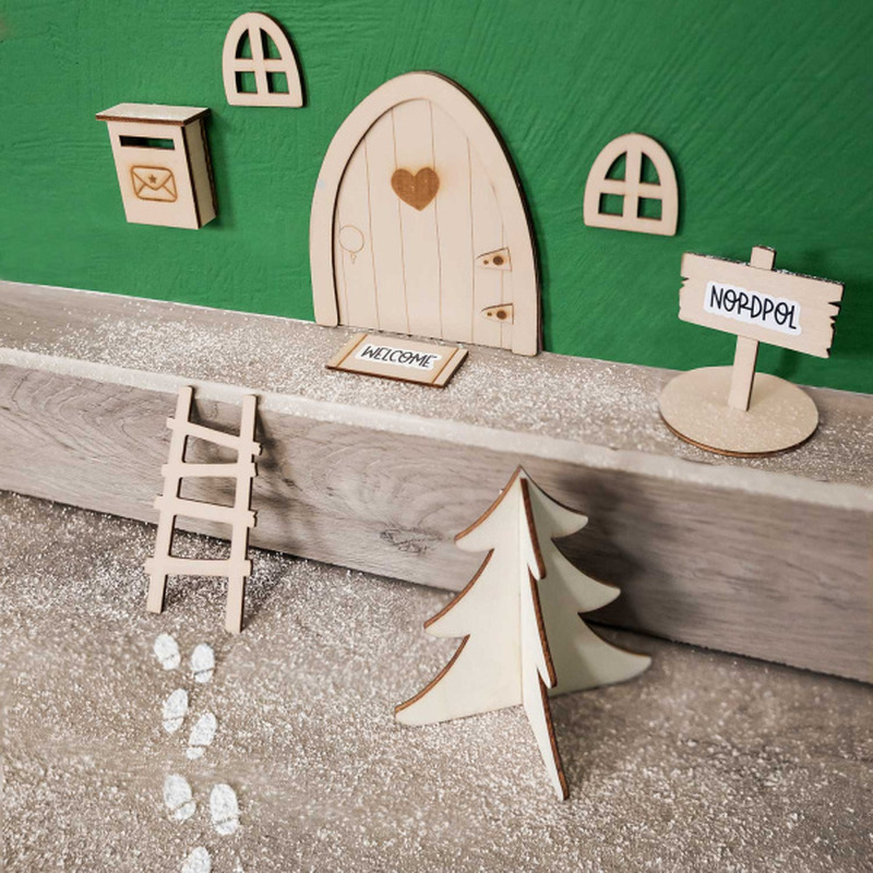 Σετ Ξύλινα Διακοσμητικά Winter Woodland