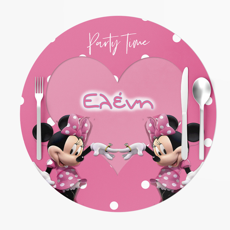 Σουπλά Χάρτινα στρογγυλά με όνομα Minnie 27cm