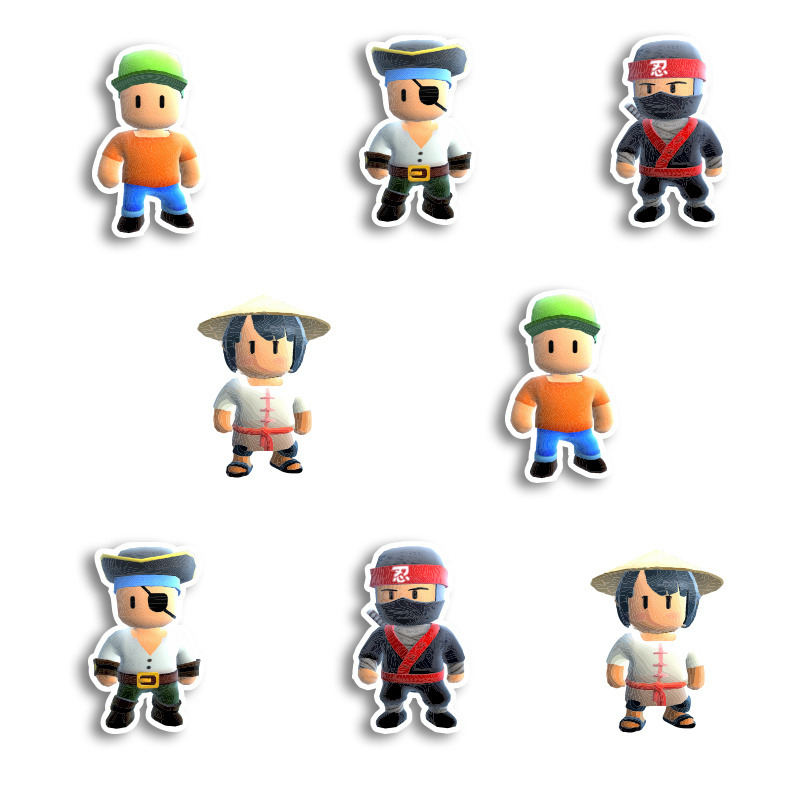 Αυτοκόλλητα Stumble Guys 5cm / 8τμχ