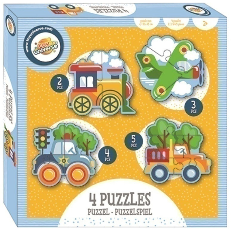 Παιδικό Puzzle εκμάθησης Σετ 4 σε 1 On the road για παιδιά 2+ ετών/14τμχ