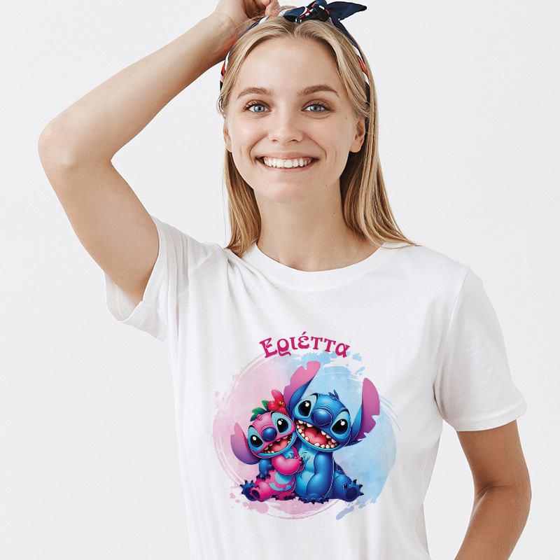 Γυναικείο T-shirt Stitch & Angel για την Μαμά με όνομα