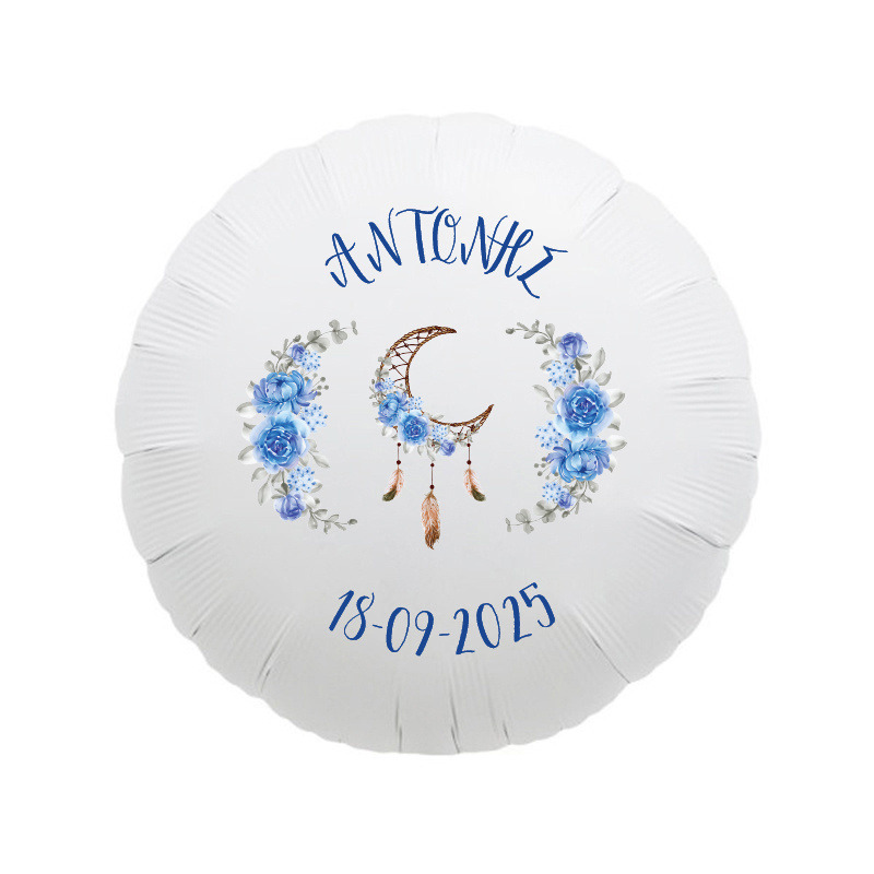 Μπαλόνι Φόιλ για Βάπτιση Ονειροπαγίδα Αγόρι με όνομα/43cm