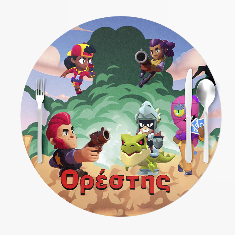 Σουπλά Χάρτινα στρογγυλά με όνομα Brawl Stars 27cm