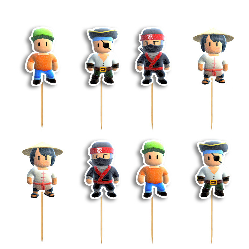 Cupcake toppers Stumble Guys 10cm / 8τμχ