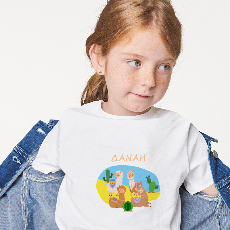 Παιδικό T-shirt Λάμα για κορίτσι με όνομα