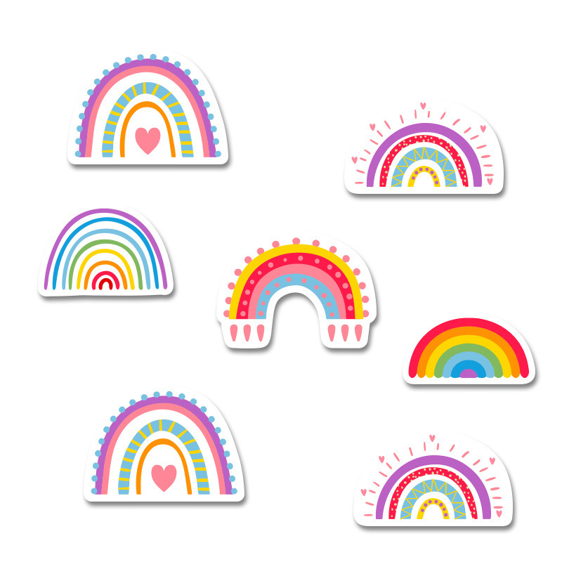 Αυτοκόλλητα Rainbow Retro 5cm / 8τμχ
