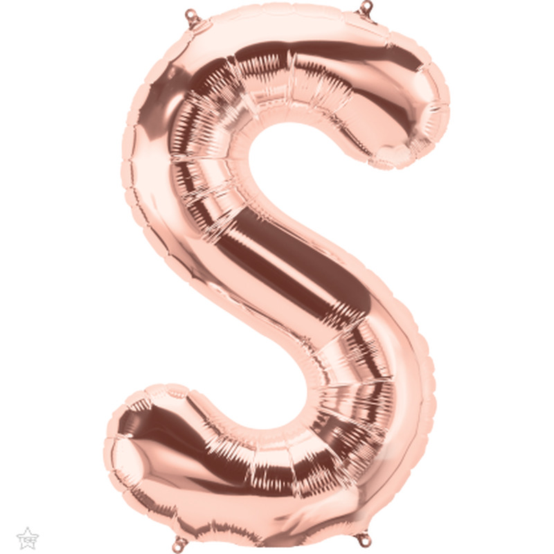 Μπαλόνι Φοιλ Γράμμα  S  Ροζ Χρυσό 34/ 86εκ