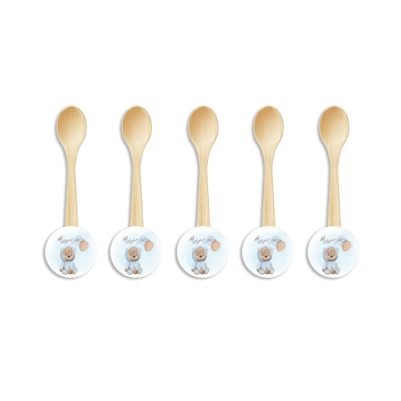 Ξύλινα Κουταλάκια με όνομα Αρκουδάκι για Αγόρι / 8τμχ