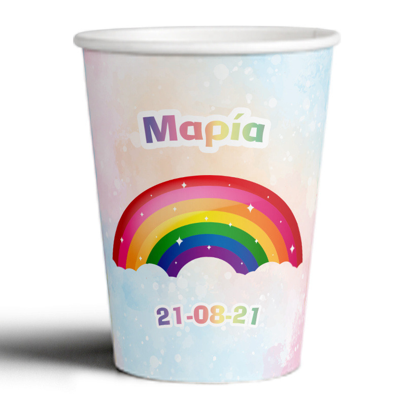 Ποτηράκια χάρτινα με όνομα Rainbow Dream 250ml / 8τμχ