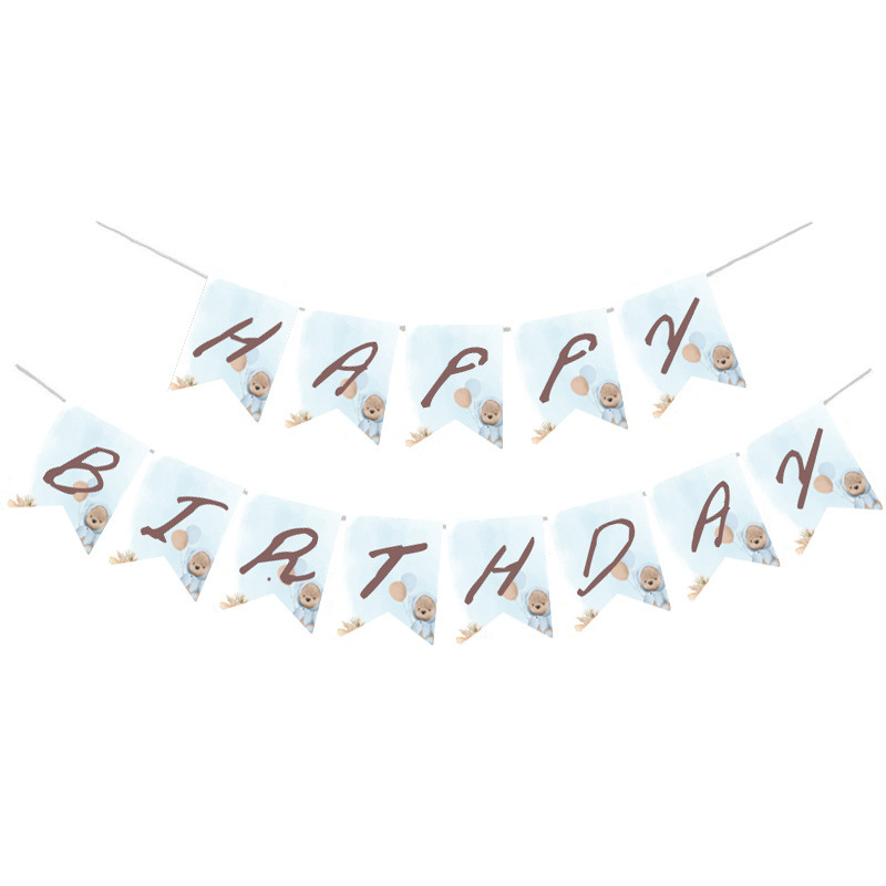 Γιρλάντα Γράμματα Αρκουδάκι για Αγόρι Happy Birthday