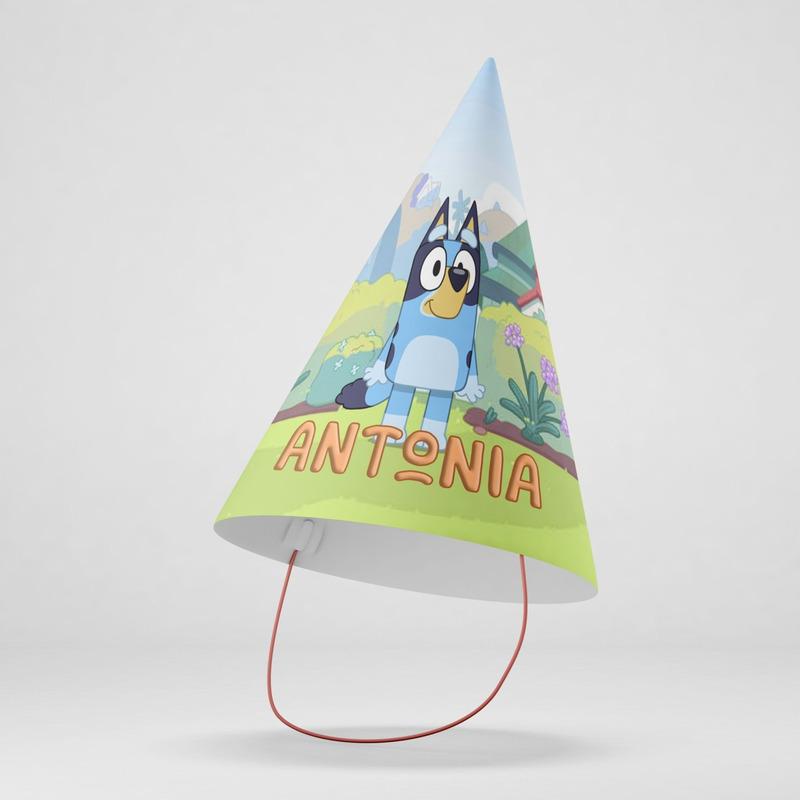Καπελάκια πάρτυ με όνομα Bluey / 8τμχ