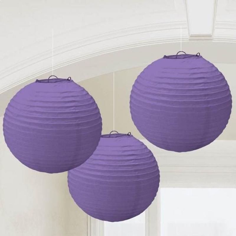 Χάρτινη Διακοσμητική Μπάλα Λιλά 24εκ /3 τεμ
