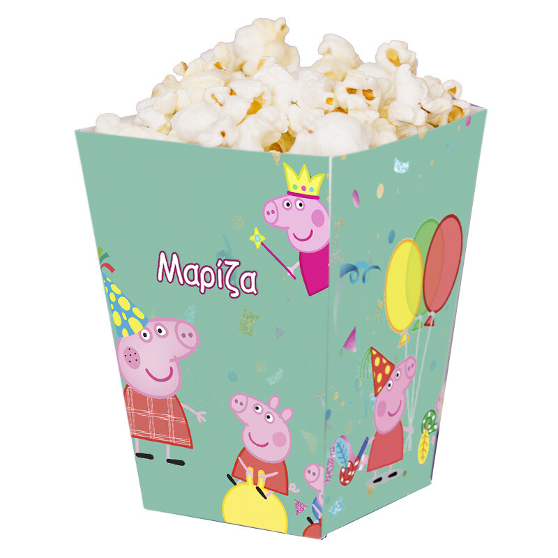 Κουτί Pop Corn με όνομα Peppa Pig 15cmx9cmx9cm