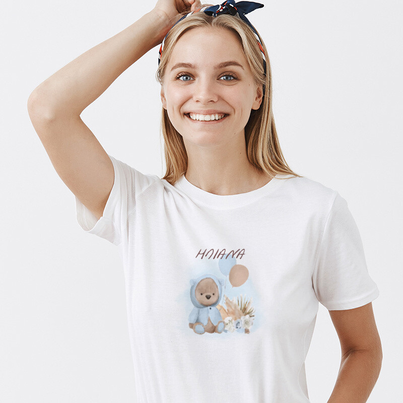 Γυναικείο T-shirt Αρκουδάκι Μπλε για την Μαμά με όνομα