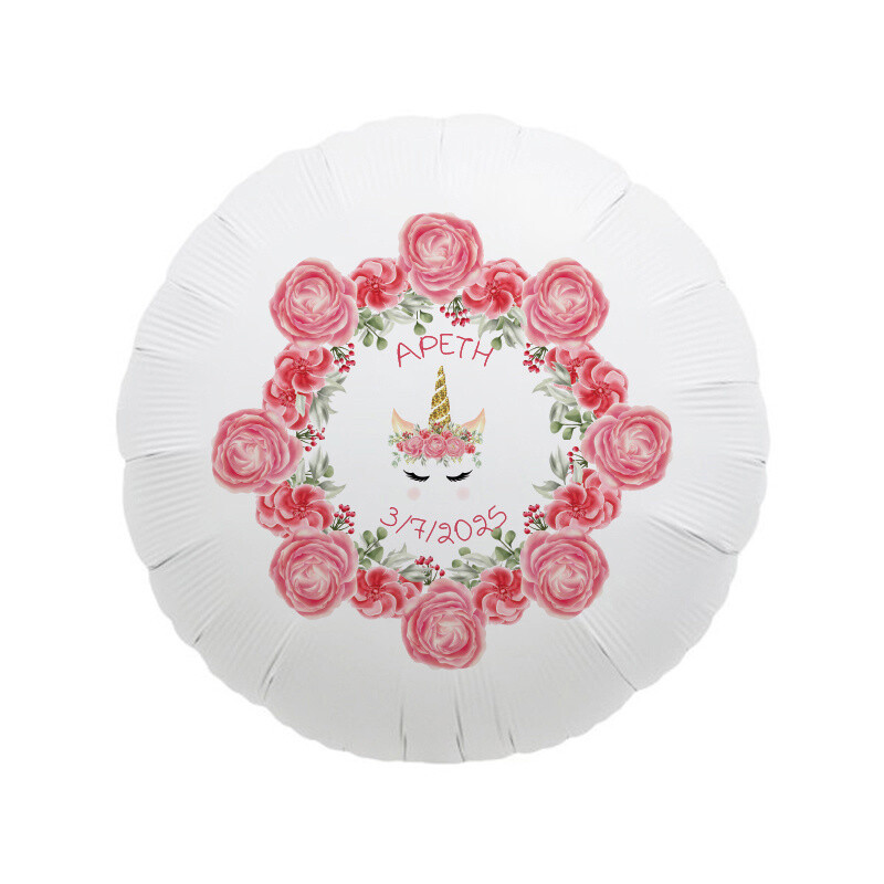 Unicorn Μπαλόνι Foil για Βάπτιση με όνομα/43cm