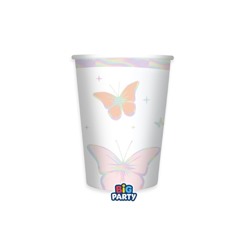 Ποτήρια Χάρτινα 250ml Πεταλούδες - Butterflies  6 τεμ