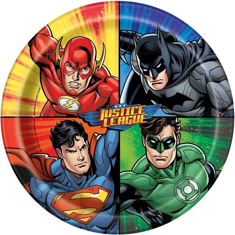 Πιάτα Χάρτινα 23εκ Justice League  / 8 τεμ