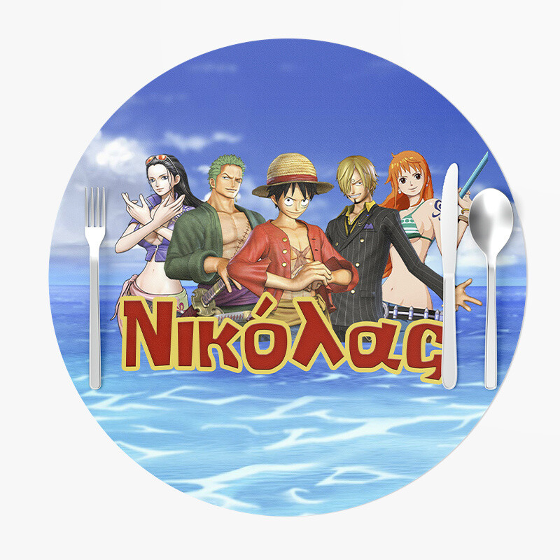 Σουπλά Χάρτινα στρογγυλά με όνομα One Piece 27cm