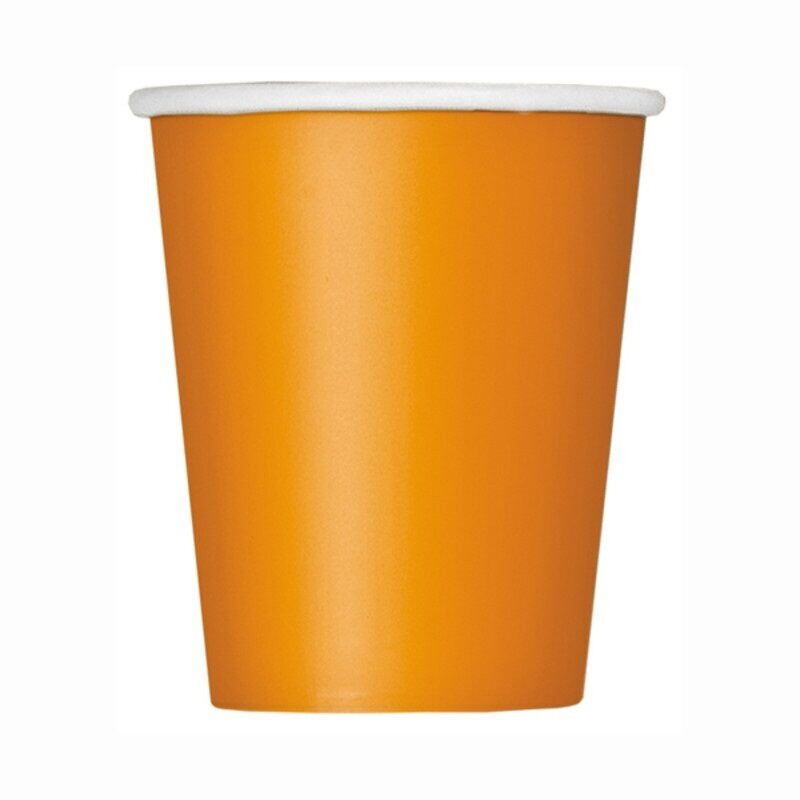 Ποτήρια Χάρτινα 266ml Πορτοκαλί /8 τεμ
