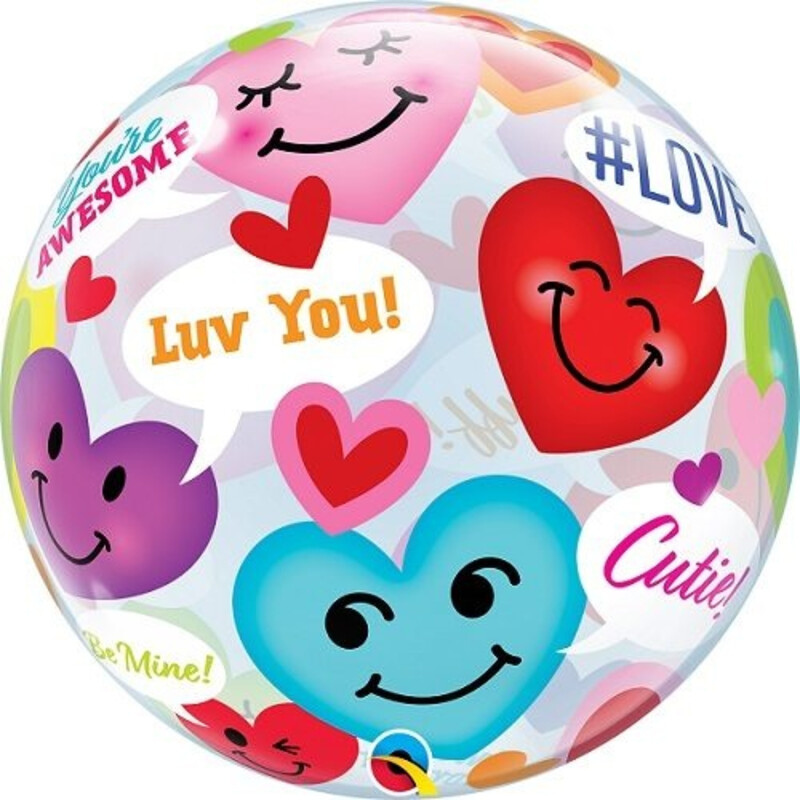 Bubble Μονό 22  Smiling Hearts / ΚΑΡΔΙΑ 56 εκ