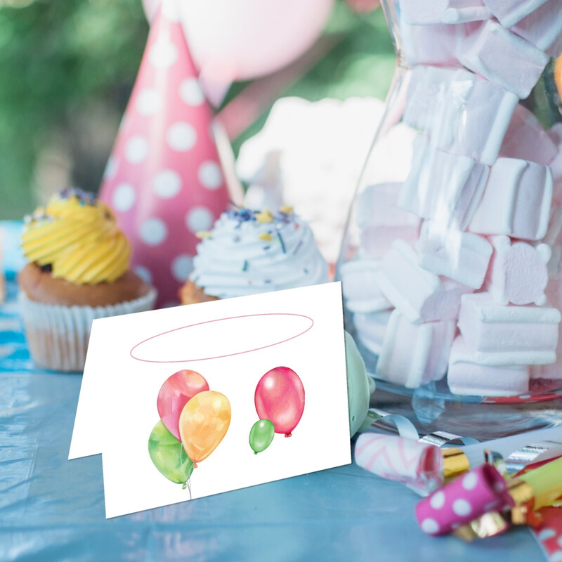 Καρτελάκι Μπουφέ Happy Birthday Pastel/ 6τμχ