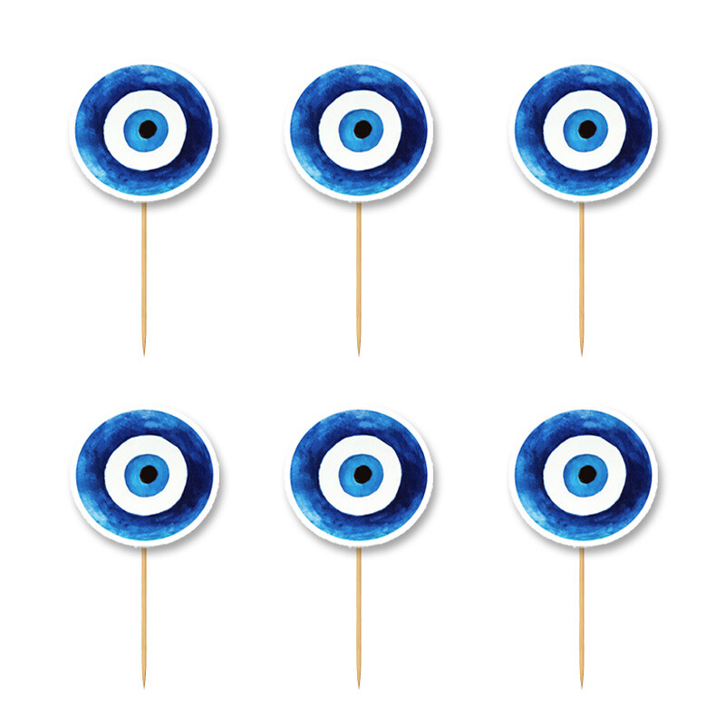 Cupcake toppers Μάτι Αγόρι 10cm / 8τμχ