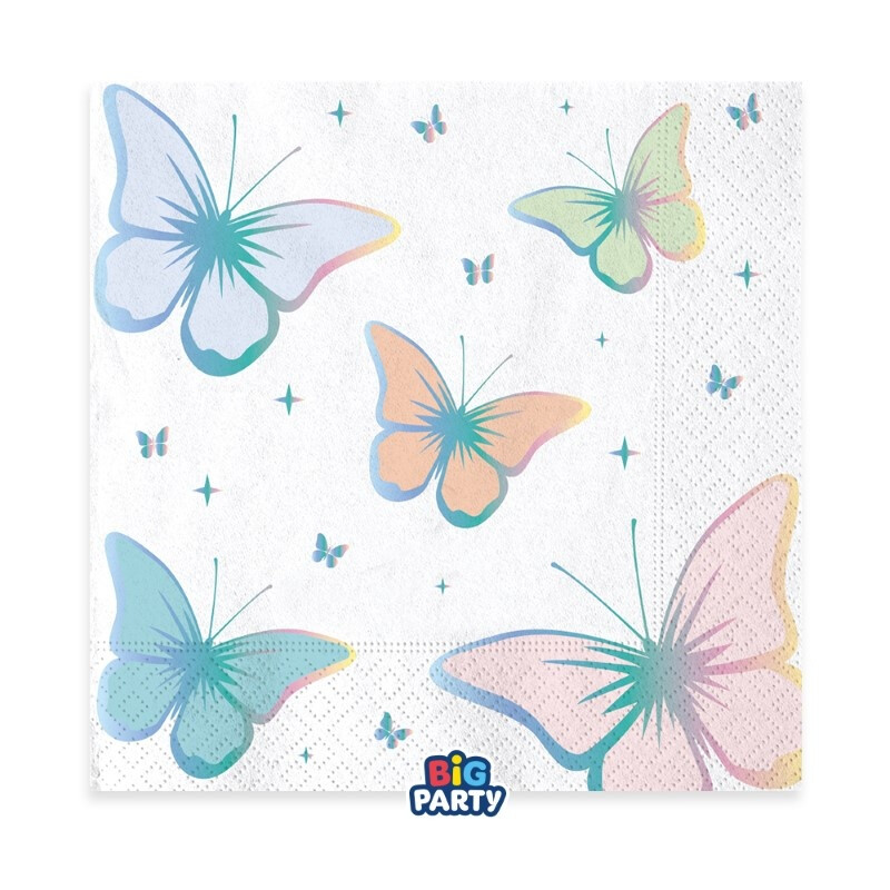 Χαρτοπετσέτες φαγητού 33εκ Πεταλούδες /Butterflies 16 τεμ
