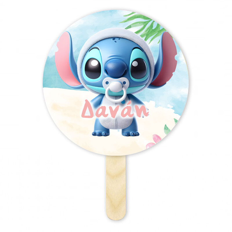 Βεντάλια Χάρτινη με όνομα Baby Stitch κύκλος