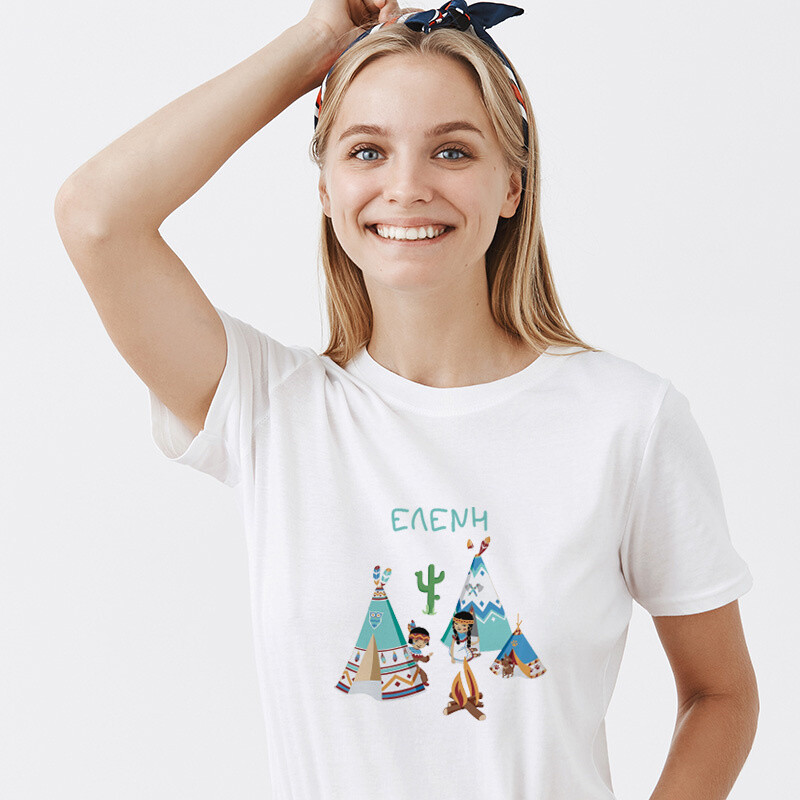 Γυναικείο T-shirt Ινδιάνος για την Μαμά με όνομα