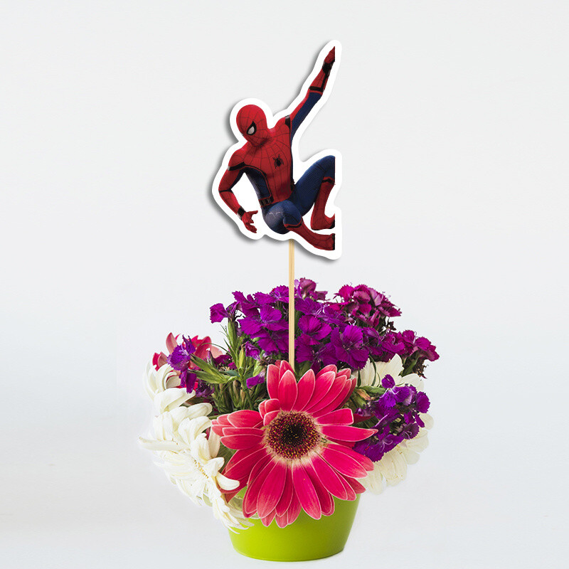 Διακοσμητικό Τοππερ Spiderman χάρτινο για τον Μπουφέ/ 20cm