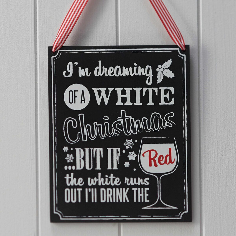 Μαυροπίνακας Ξύλινος Christmas  Wine Sign