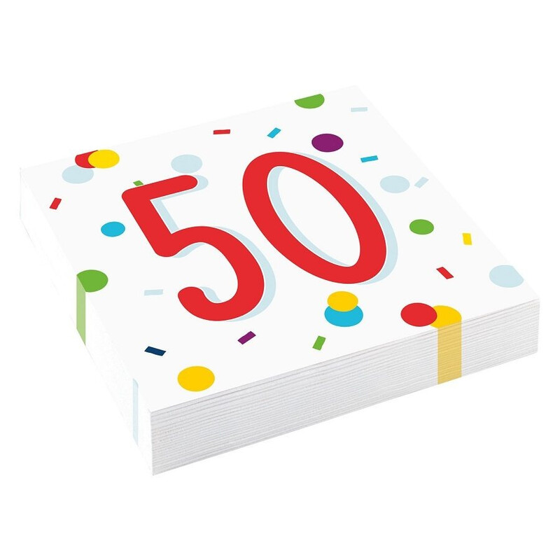 Χαρτοπετσέτες φαγητού 33εκ Party 50 Confetti Birthday /20 τεμ