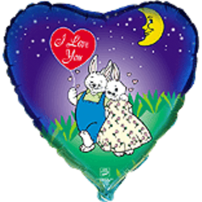 Μπαλόνι Φοιλ 18 Καρδιά Love Rabbits / 46 εκ