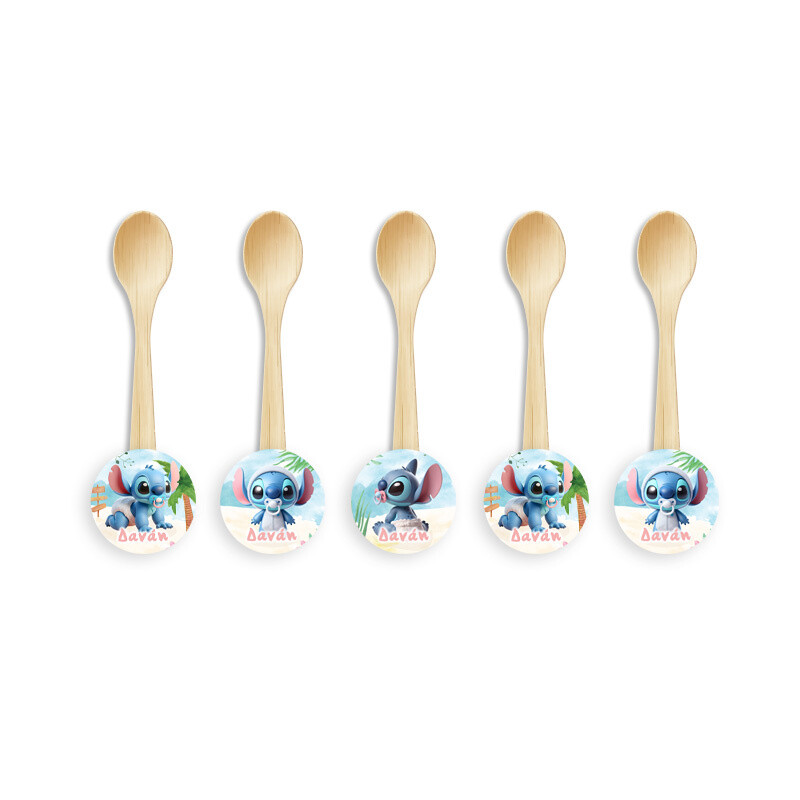 Ξύλινα Κουταλάκια με όνομα Baby Stitch / 8τμχ