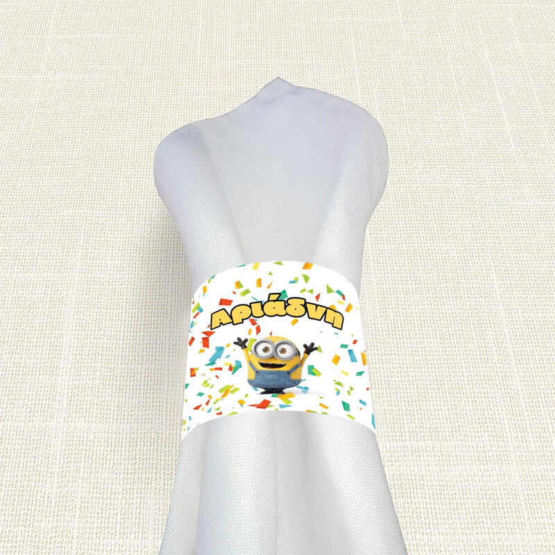 Δαχτυλίδι πετσέτας χάρτινο με όνομα Minions
