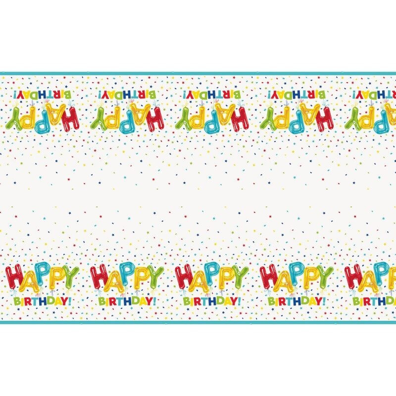 Τραπεζομάντηλο Πλαστικό Happy Balloon Birthday / 137 x 213 εκ