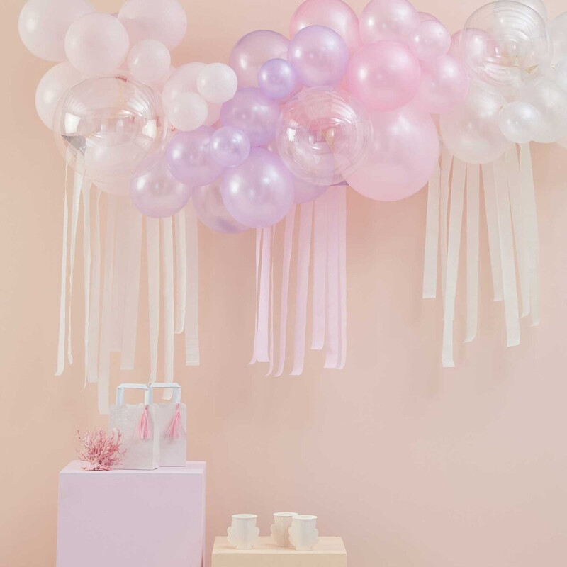 Κιτ με Μπαλόνια για Αψίδα Organic DIY Pastel - Pearl & Ivory