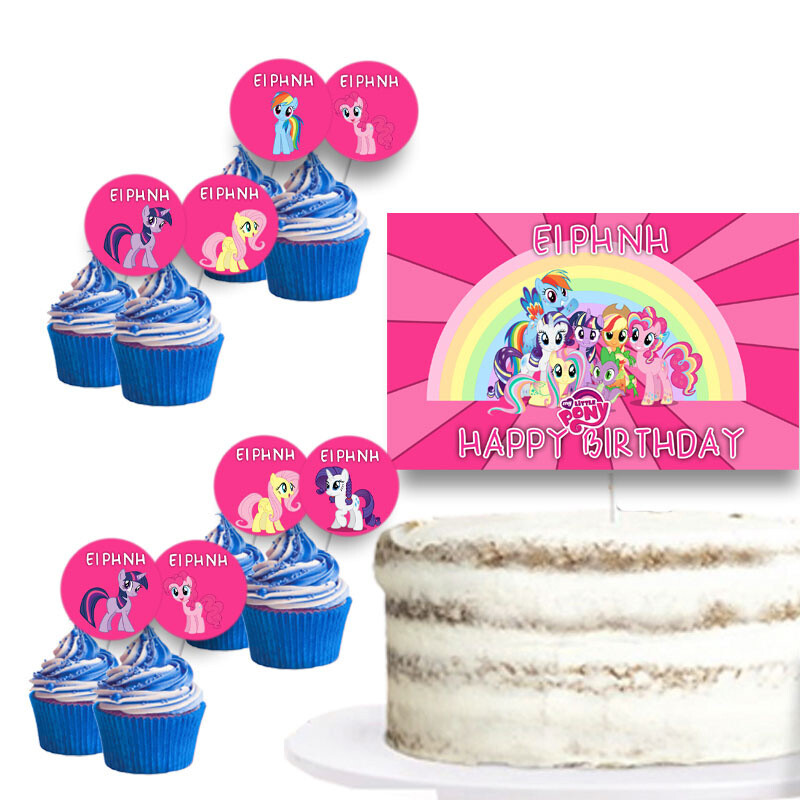 Διακόσμηση τούρτας My Little Pony & cupcake toppers