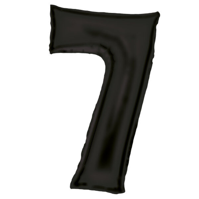 Μπαλόνι Φοιλ Σχήμα Μαύρο Νούμερο 7 - Silk Lustre Black / 86 εκ