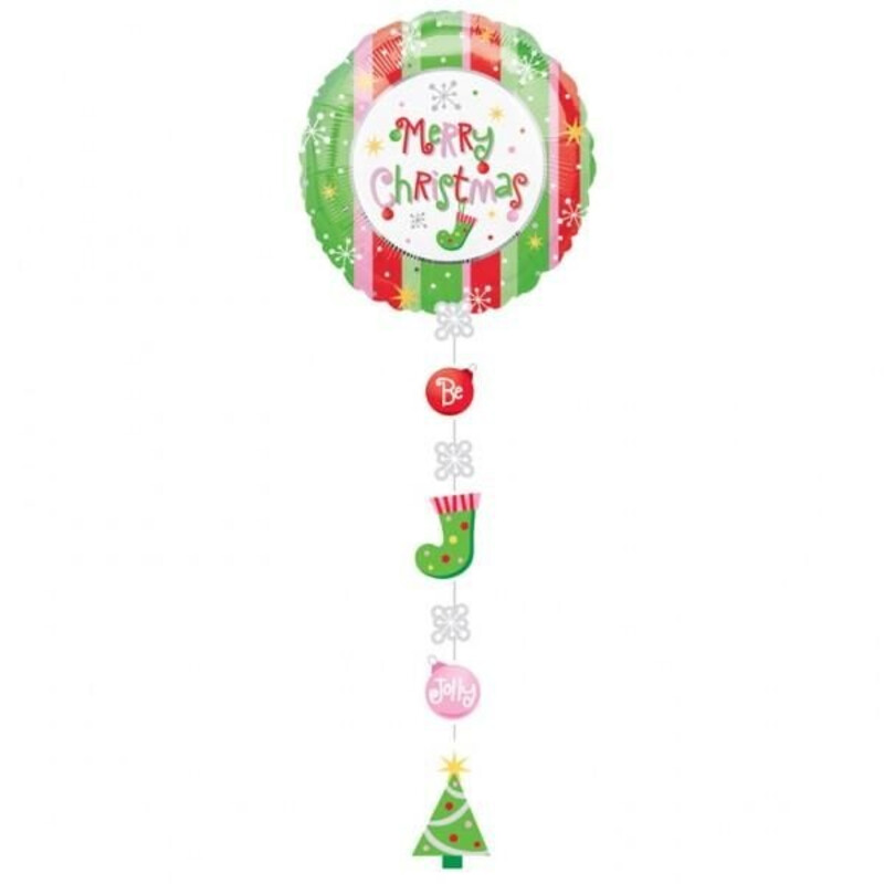 Μπαλόνι Φοιλ 24 Drop-A-Line Christmas Stripes /61 εκ