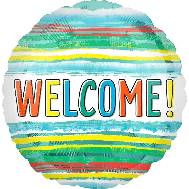 Μπαλόνι Φοιλ 18 Welcome Watercolor Stripe  / 46 εκ