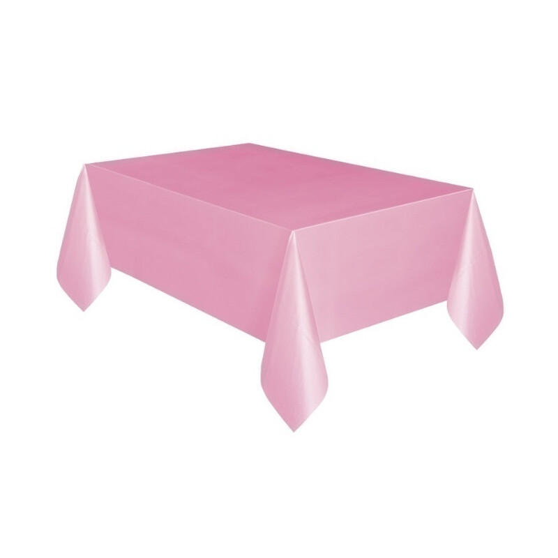 Τραπεζομάντηλο πλαστικό Ροζ -  Lovely Pink Solid / 137 x 274 εκ