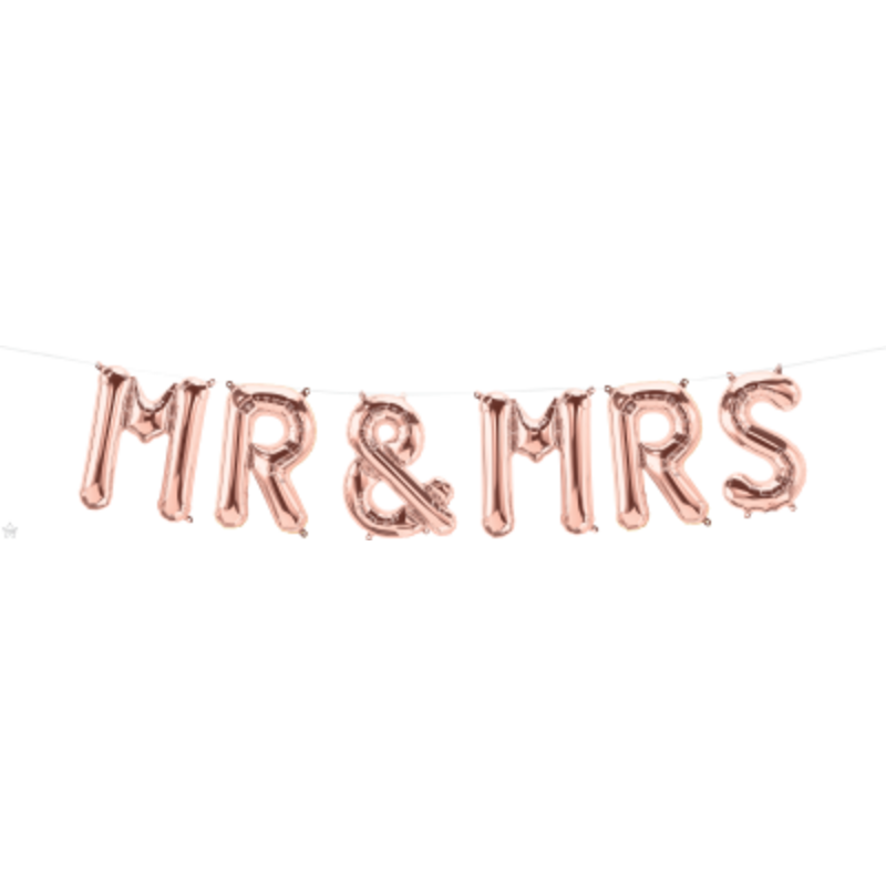 Μπαλόνι Γράμ. Mr & Mrs Ροζ Χρυσό/wedding