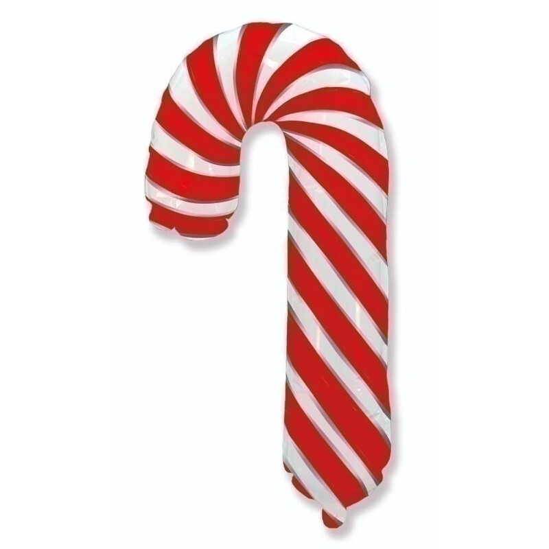 Μπαλόνι Φοιλ Σχήμα Γλειφιτζούρι Κόκκινο - Candy Cane / 98εκ x 63εκ