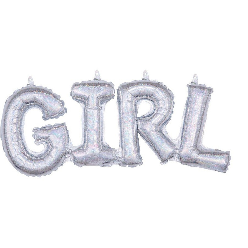 Μπαλόνι Φοιλ Γράμματα Girl Holographic  55εκ Χ 25εκ
