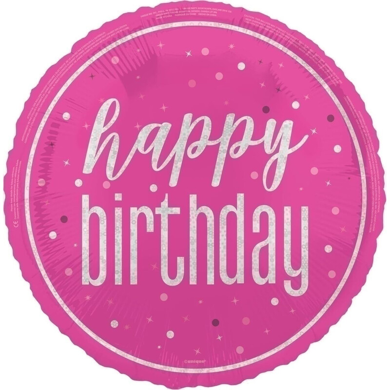 Μπαλόνι Φοιλ 18 Happy Birthday Φούξια / 46 εκ