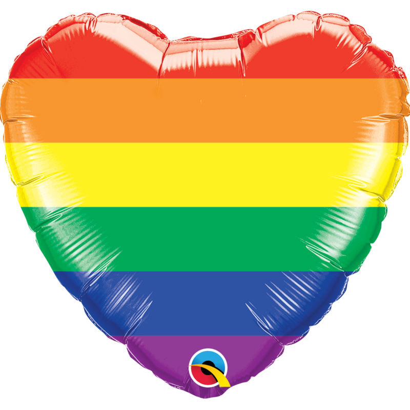 Μπαλόνι Φοιλ Καρδιά 18 Rainbow Stripes - Pride